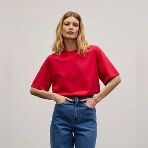 Surprise Paris Amy Oversized Cotton TShirt in Red